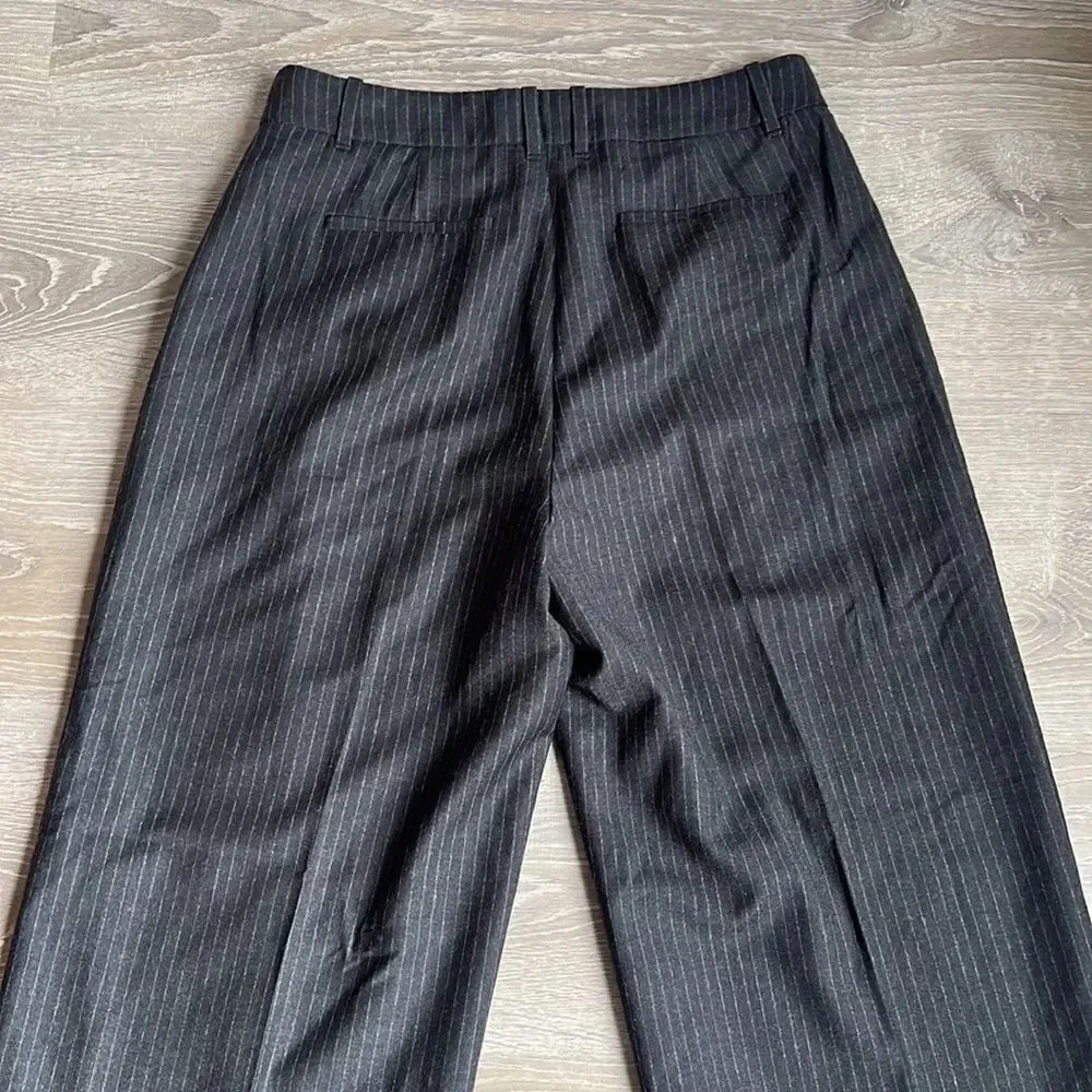 NEW j Crew Pleat-front pant in pinstripe Italian brushed wool